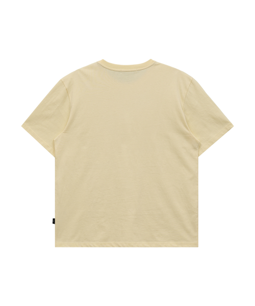 Maltipoo Lettering Color Block Half Sleeve T-shirt LIGHT LEMON