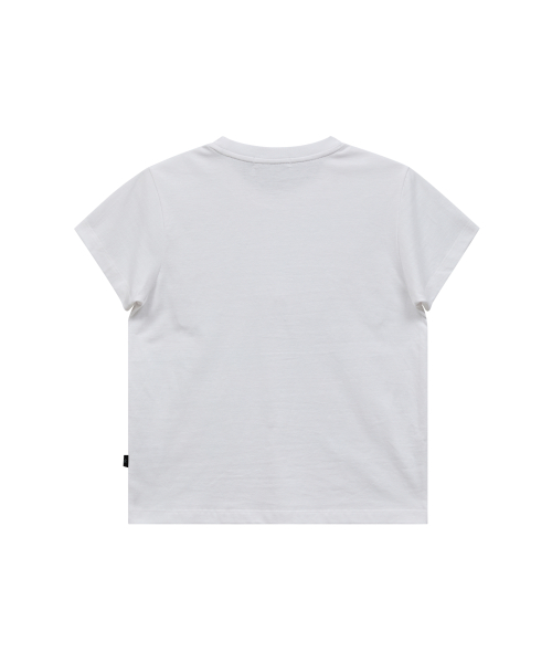 Maltipoo Lettering Color Block Half Sleeve T-shirt WHITE