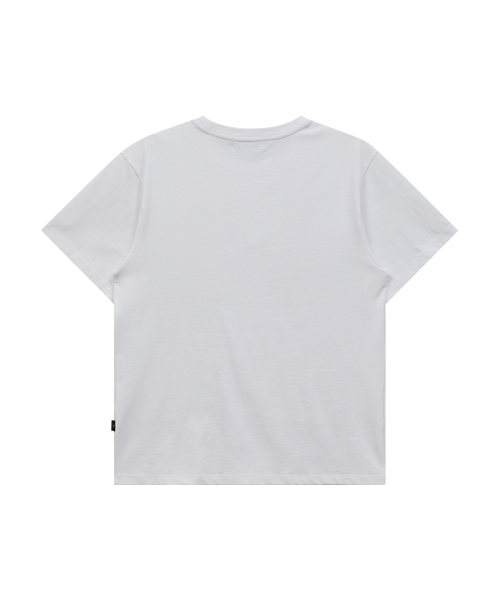 Maltipoo Lettering Color Block Half Sleeve T-shirt WHITE