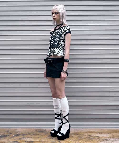 One Shoulder Ringer Top (ZEBRA)