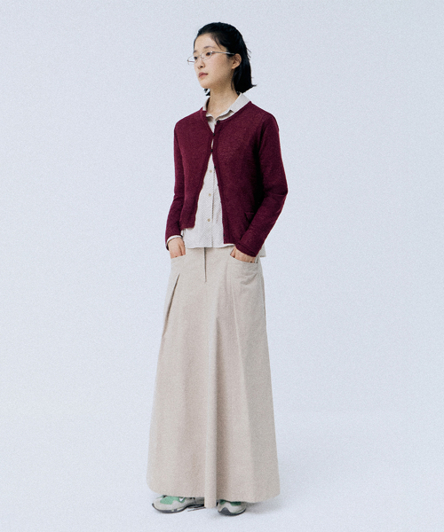 katty pintuck skirt (beige)