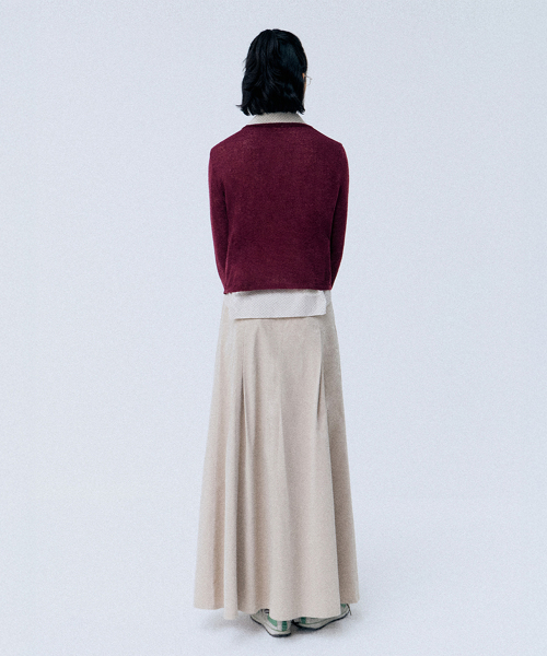 katty pintuck skirt (beige)