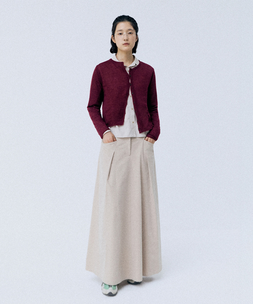 katty pintuck skirt (beige)