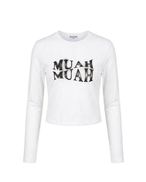 SPRAYED WAVE LONG SLEEVE [WHITE]