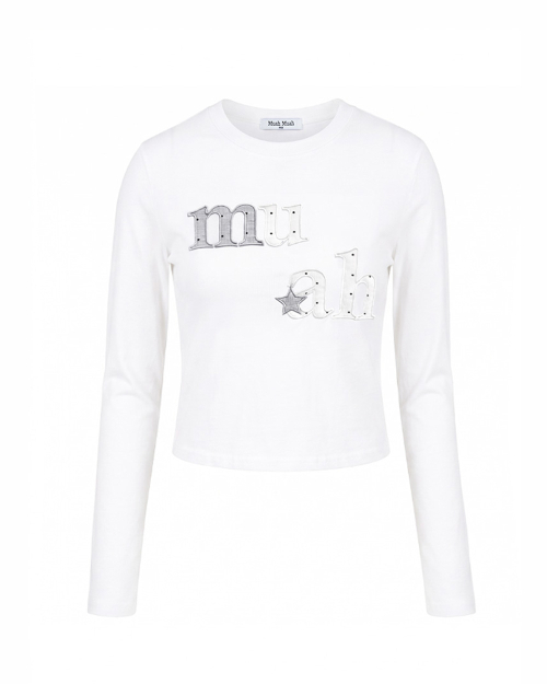 DOT STAR PATCH LONG SLEEVE [WHITE]