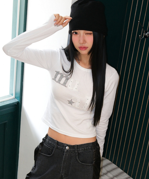 DOT STAR PATCH LONG SLEEVE [WHITE]