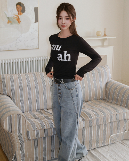 DOT STAR PATCH LONG SLEEVE [BLACK]