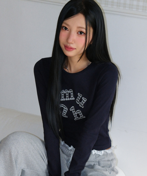 DOUBLE CHECK LONG SLEEVE [NAVY]