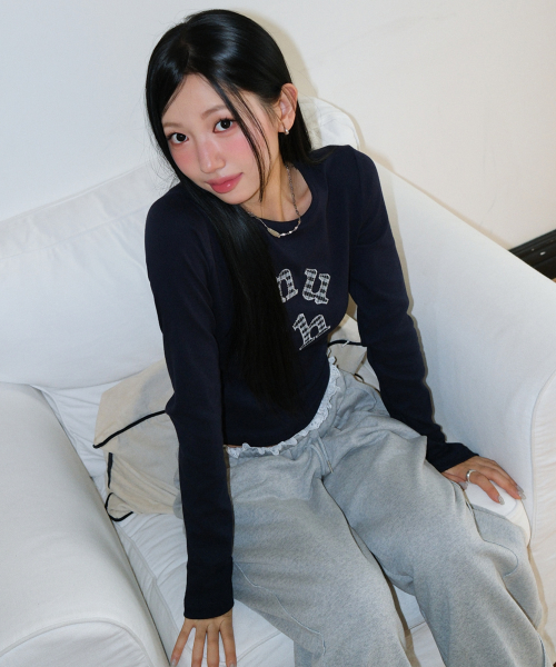 DOUBLE CHECK LONG SLEEVE [NAVY]