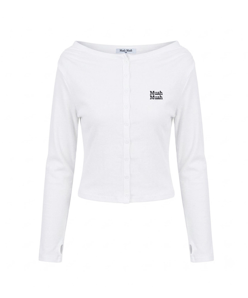 OFFSHOULDER HENLEY LONG SLEEVE [WHITE]