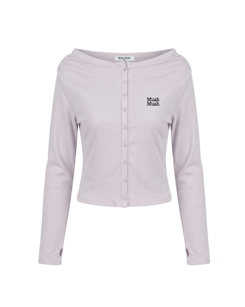 OFFSHOULDER HENLEY LONG SLEEVE [LAVENDER]