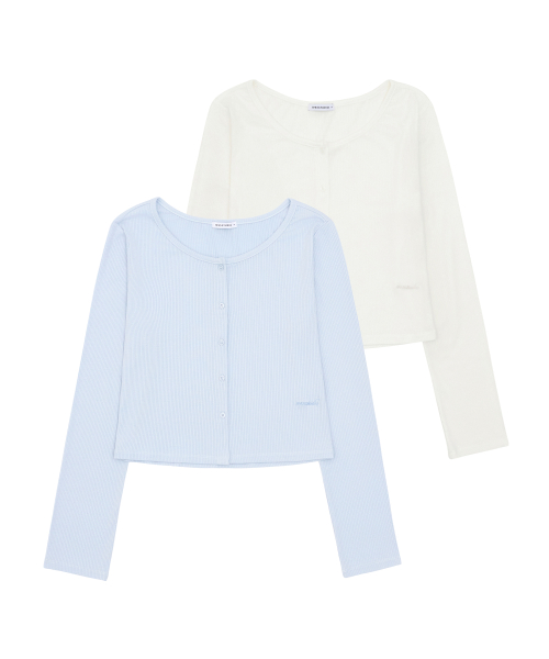 W 골지 크롭 시어 가디건 (2colors)