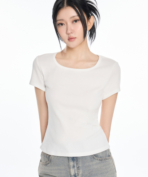 W 베이직 스퀘어넥 티셔츠 (3colors)