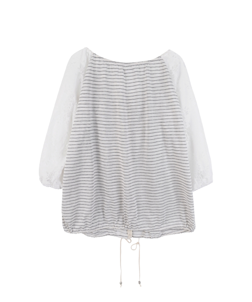 HSD Button Drawstring Blouse