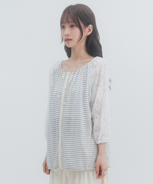 HSD Button Drawstring Blouse