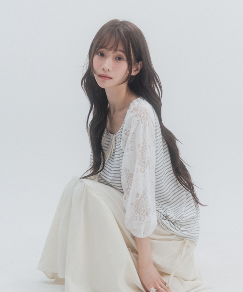 HSD Button Drawstring Blouse