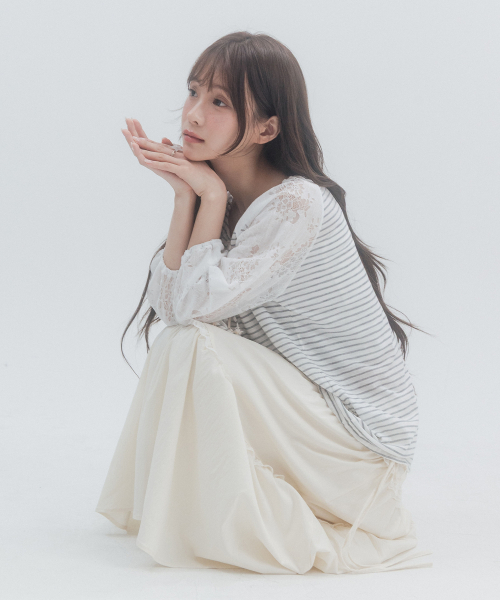 HSD Button Drawstring Blouse