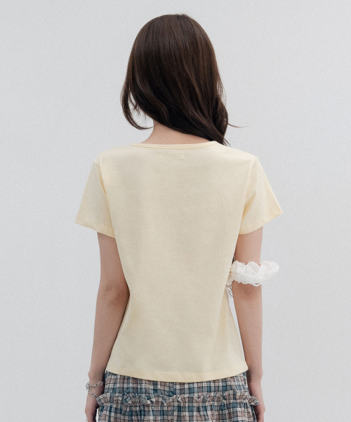 High School Logo Ribbon T Shirt_Yellow