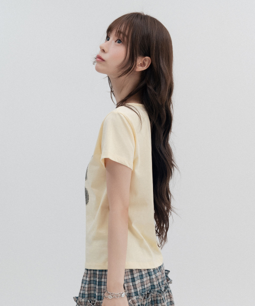 High School Logo Ribbon T Shirt_Yellow