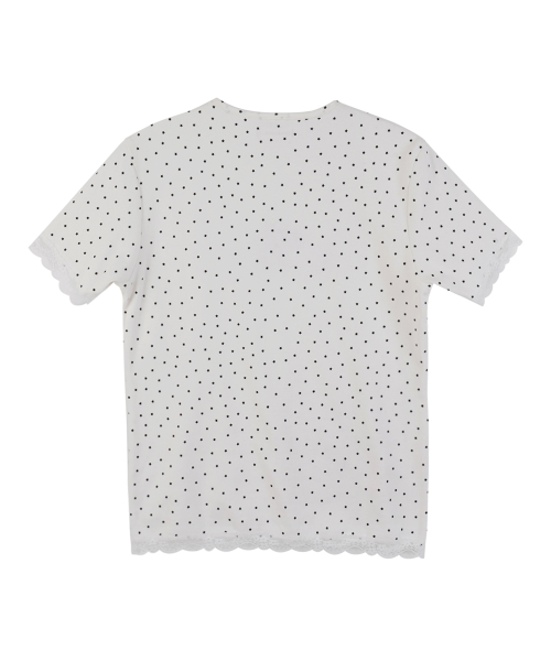 Polka Dot Star Lace Short Sleeve_Ivory