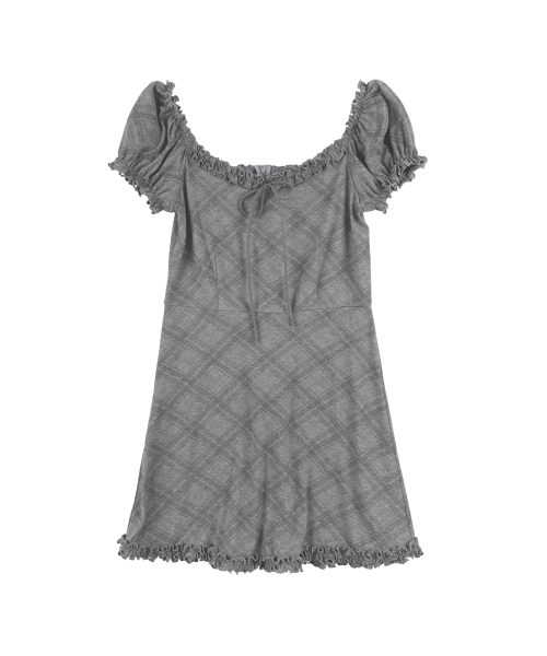 Puff Frill Mini Dress