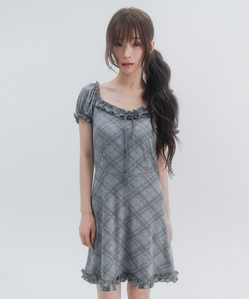 Puff Frill Mini Dress