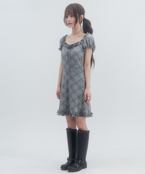 Puff Frill Mini Dress