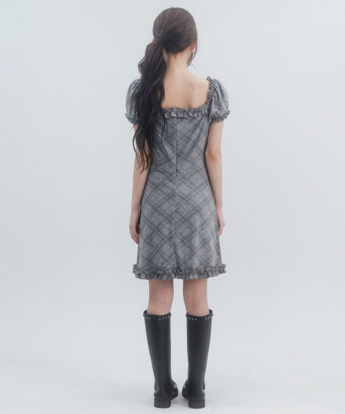 Puff Frill Mini Dress