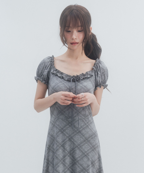 Puff Frill Mini Dress