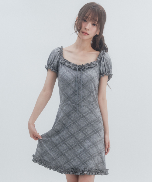 Puff Frill Mini Dress