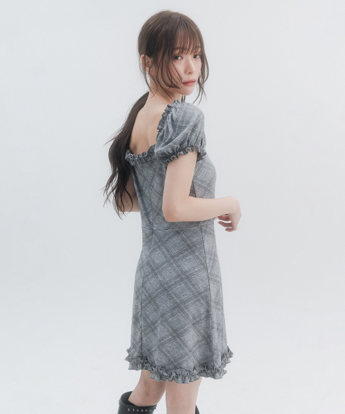 Puff Frill Mini Dress