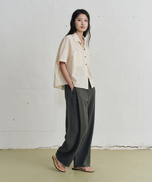 yona button half shirt (2color)