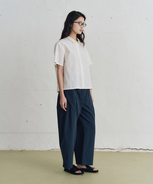 sopy cotton half shirt (2color)