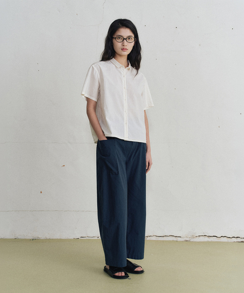 sopy cotton half shirt (2color)