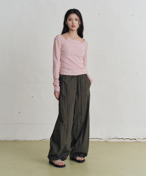 niki banding pants (khaki)