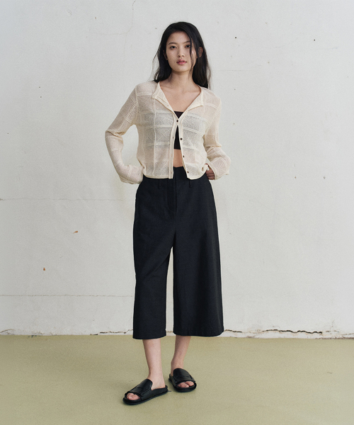 mock burmuda pants (black)