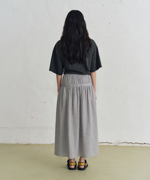 july shirring skirt (gray)