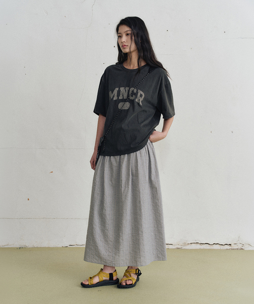 july shirring skirt (gray)