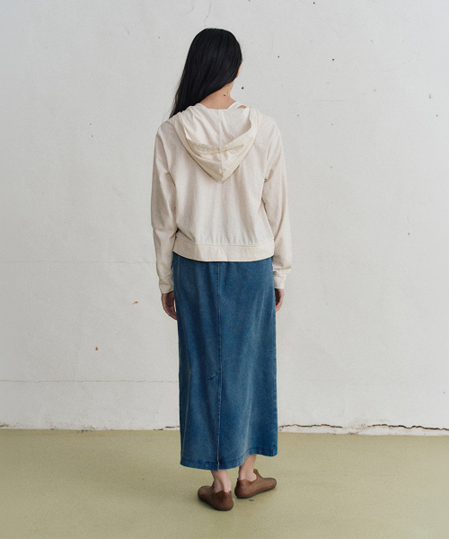 ben hooded zip-up (ecru)