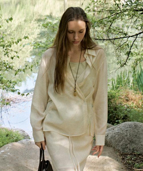 Lien Wrap Sheer Shirt_2color