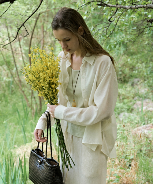 Lien Wrap Sheer Shirt_2color