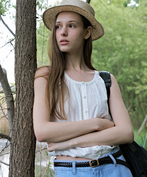 Plin Button Sleeveless Blouse_2color