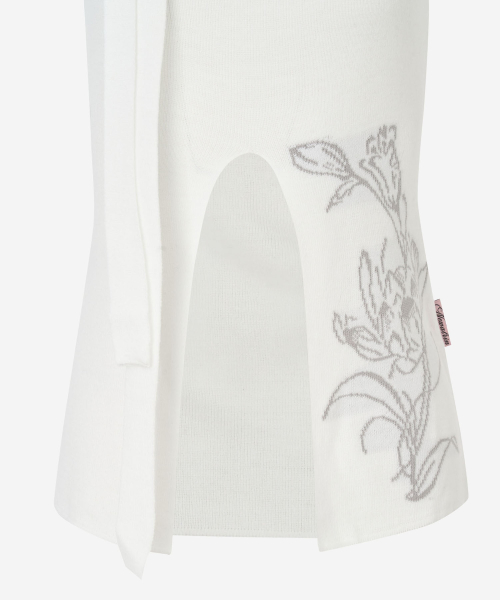 Ruby flower one shoulder sleeveless knit White