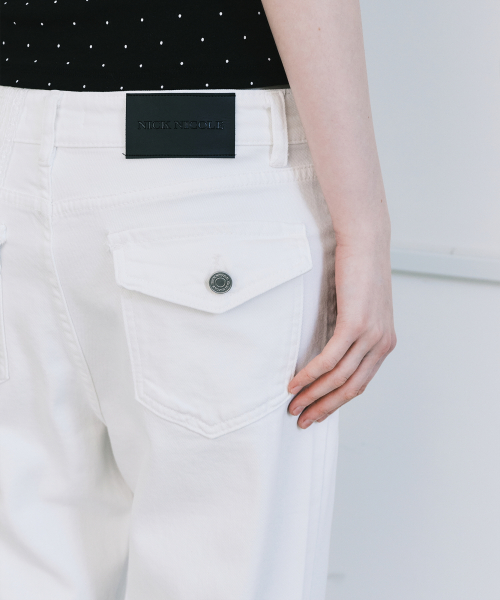 VINTAGE WASH BOOTCUT DENIM PANTS_IVORY