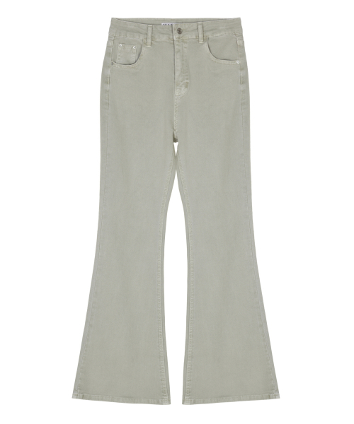 VINTAGE WASH BOOTCUT DENIM PANTS_KHAKI