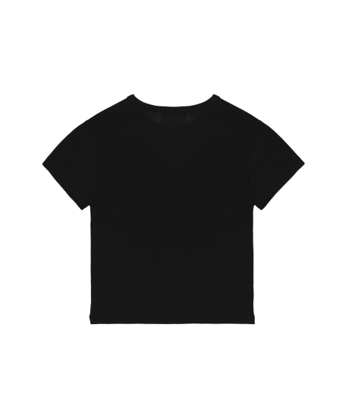 ROSE LETTERING CROPPED TOP_BLACK