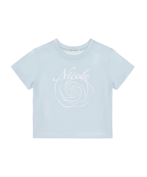 NICOLE ROSE CROP TOP_SKY BLUE WHITE