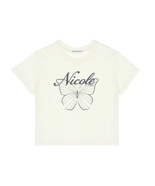 NICOLE BUTTERFLY CROP TOP_CREAM CHARCOAL