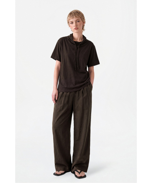 밴딩 팬츠 다크 브라운