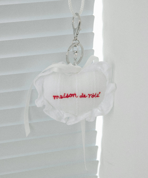 HEART KEYRING WHITE